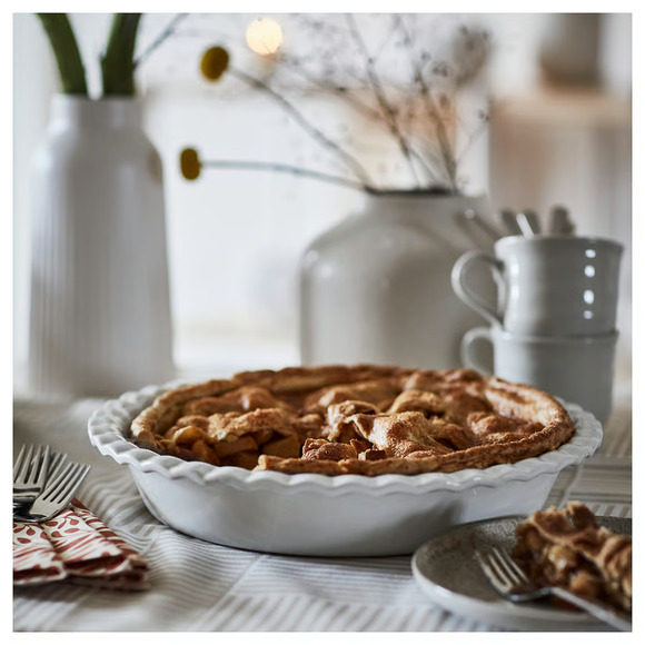 IKEA HÖSTAGILLE HOSTAGILLE Pie Plate, Off-White, 13" (806.002.63) NEW - Picture 2 of 2